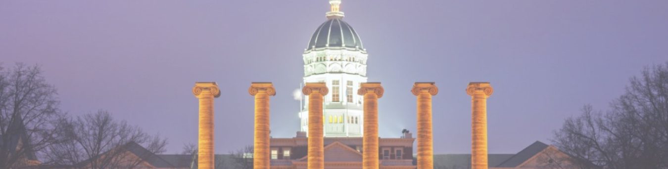 The columns and Jesse Hall at university of Missouri - Columbia